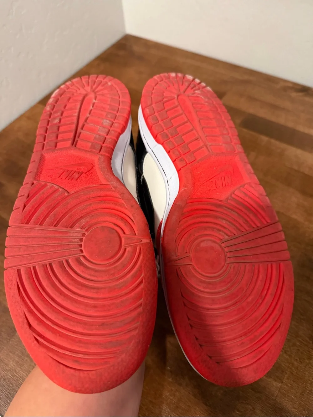 Nike Dunk Kids' Low-Top Sneakers in Red/Black/Cream (6.5 Y/ 8 W)